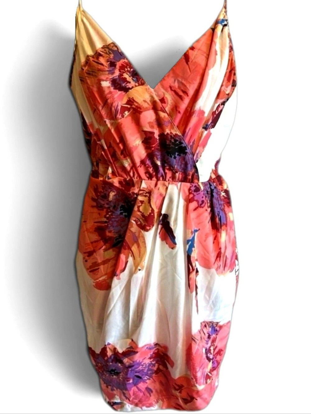 Yumi Kim Jayne Tulip Floral Dress Medium Coral Cosmo EUC